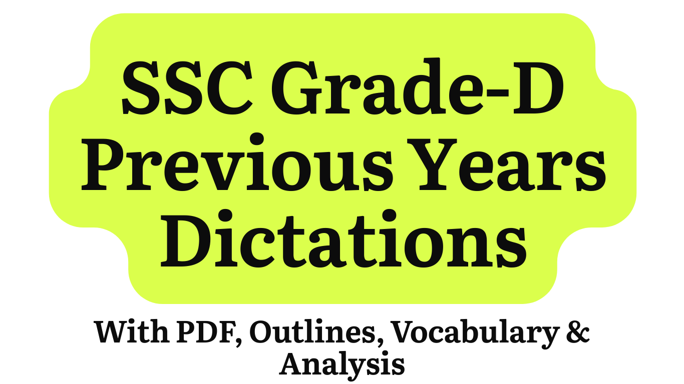 SSC Previous Years Dictations 2018 to 2024